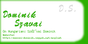 dominik szavai business card